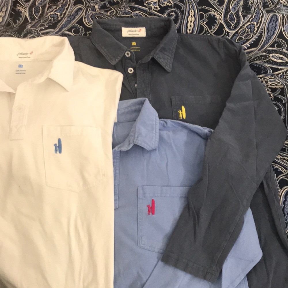 Three johnnie-O cotton long sleeve size12 youth ⭐️